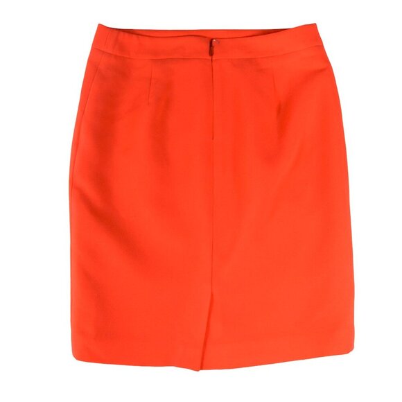 J.Crew Pencil Skirt 2 Neon Orange Officecore Mod Preppy Pop Color - Picture 2 of 6